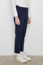 Dar Paça Kanvas Denim Pantolon - Lacivert