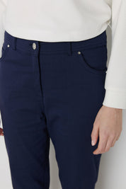 Dar Paça Kanvas Denim Pantolon - Lacivert