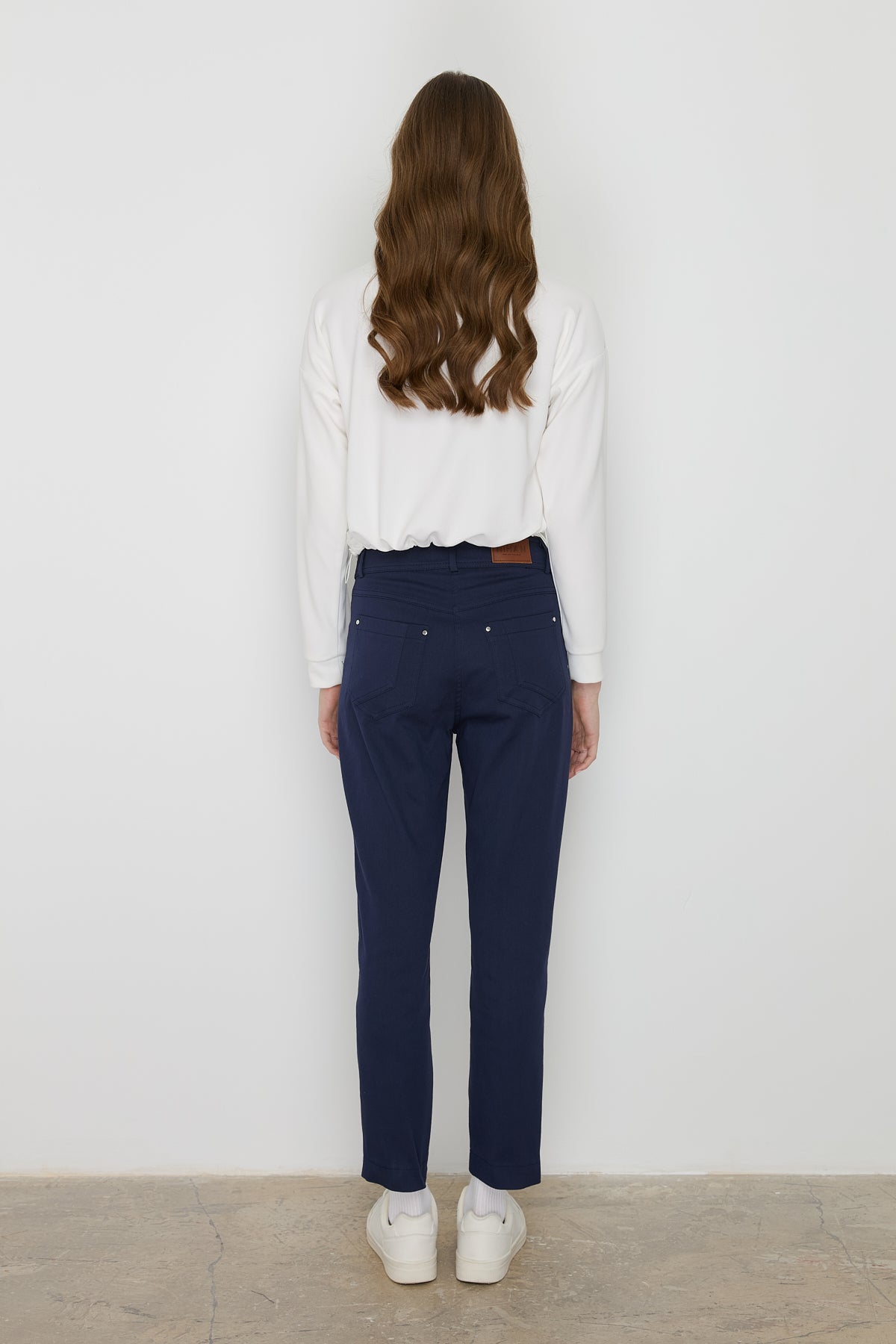 Dar Paça Kanvas Denim Pantolon - Lacivert