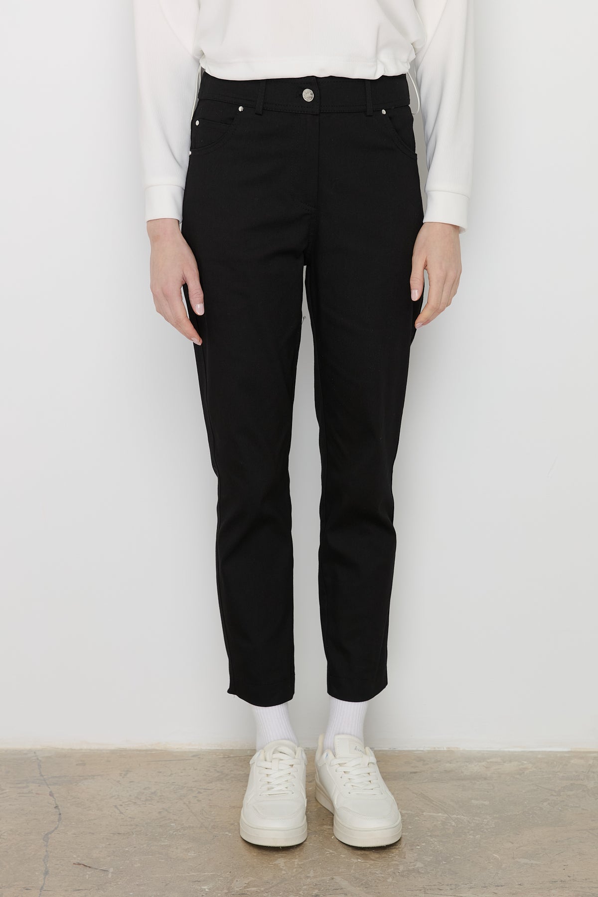 Dar Paça Kanvas Denim Pantolon - Siyah