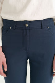 Slim-Fit Canvas Cotton Trousers - Indigo