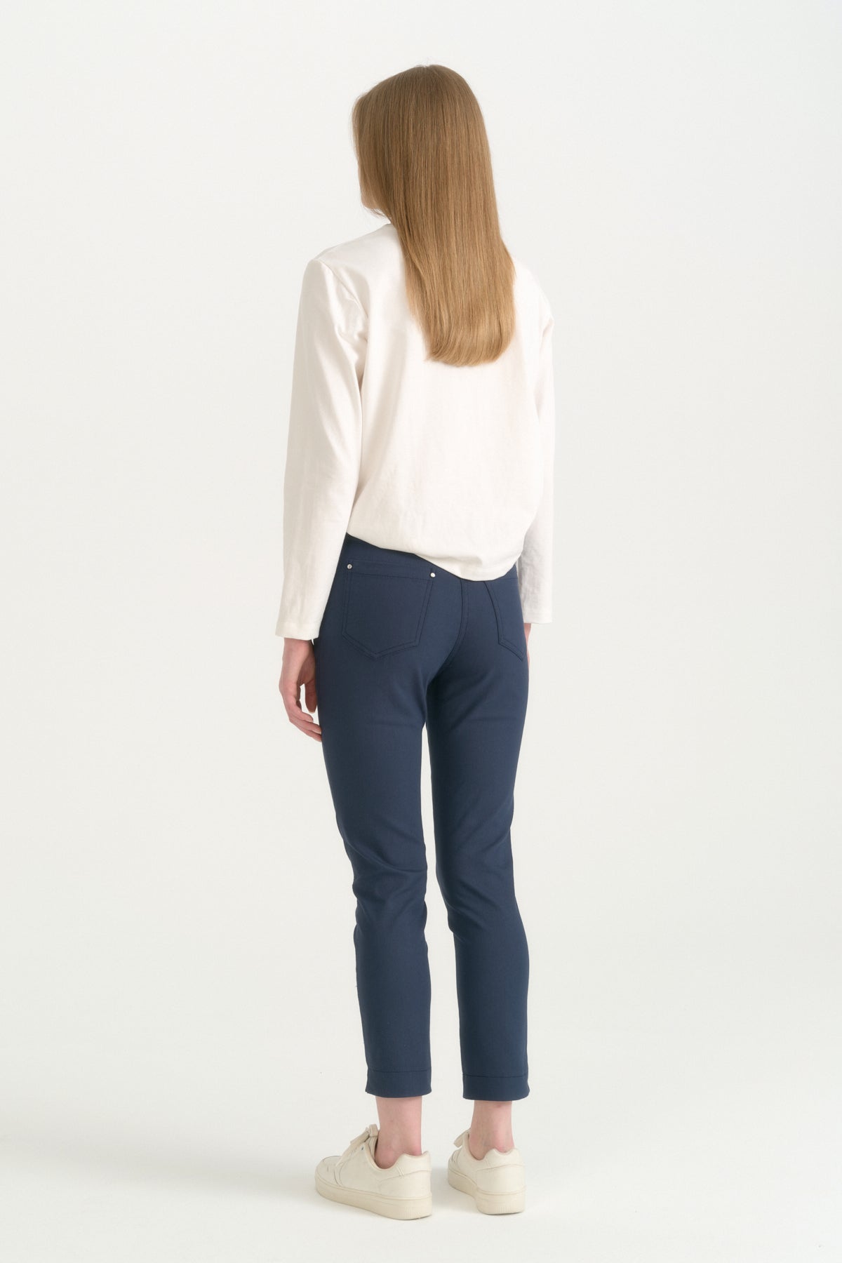 Slim-Fit Canvas Cotton Trousers - Indigo