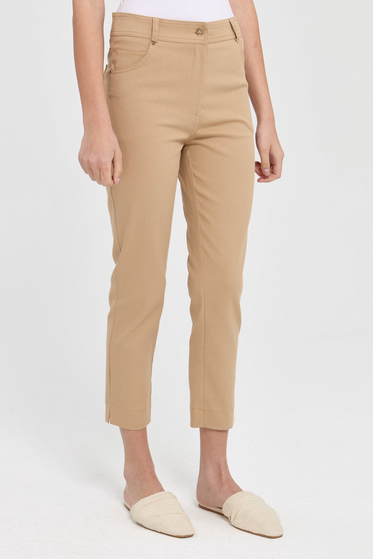 Dar Paça Kanvas Pantolon - Camel