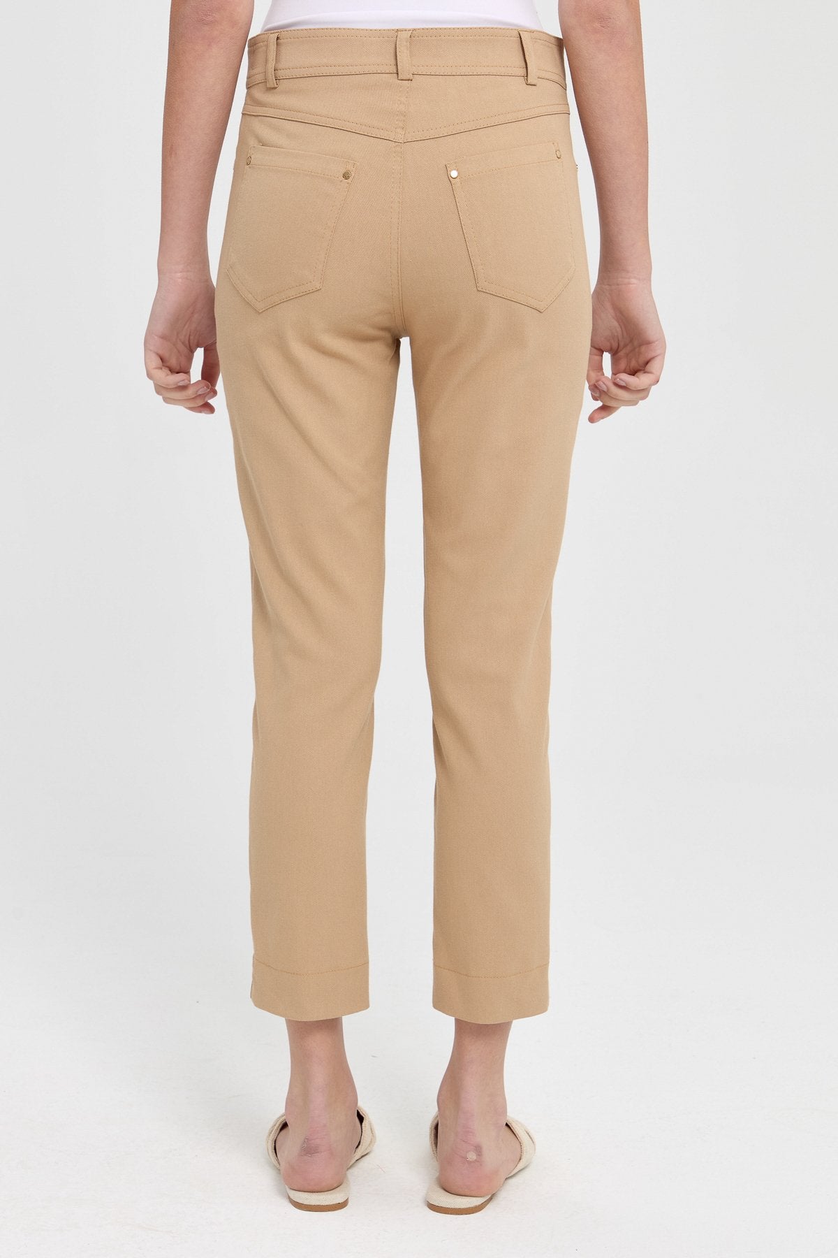 Dar Paça Kanvas Pantolon - Camel