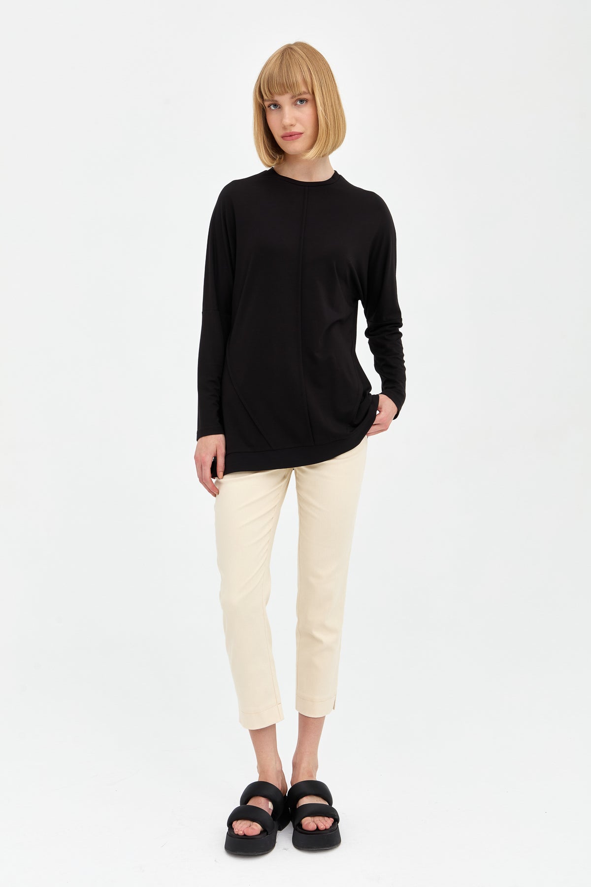 Skinny Canvas Trousers - Cream