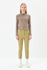 Dar Paça Kanvas Pantolon - Olive