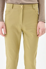 Dar Paça Kanvas Pantolon - Olive