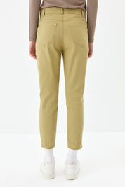 Dar Paça Kanvas Pantolon - Olive