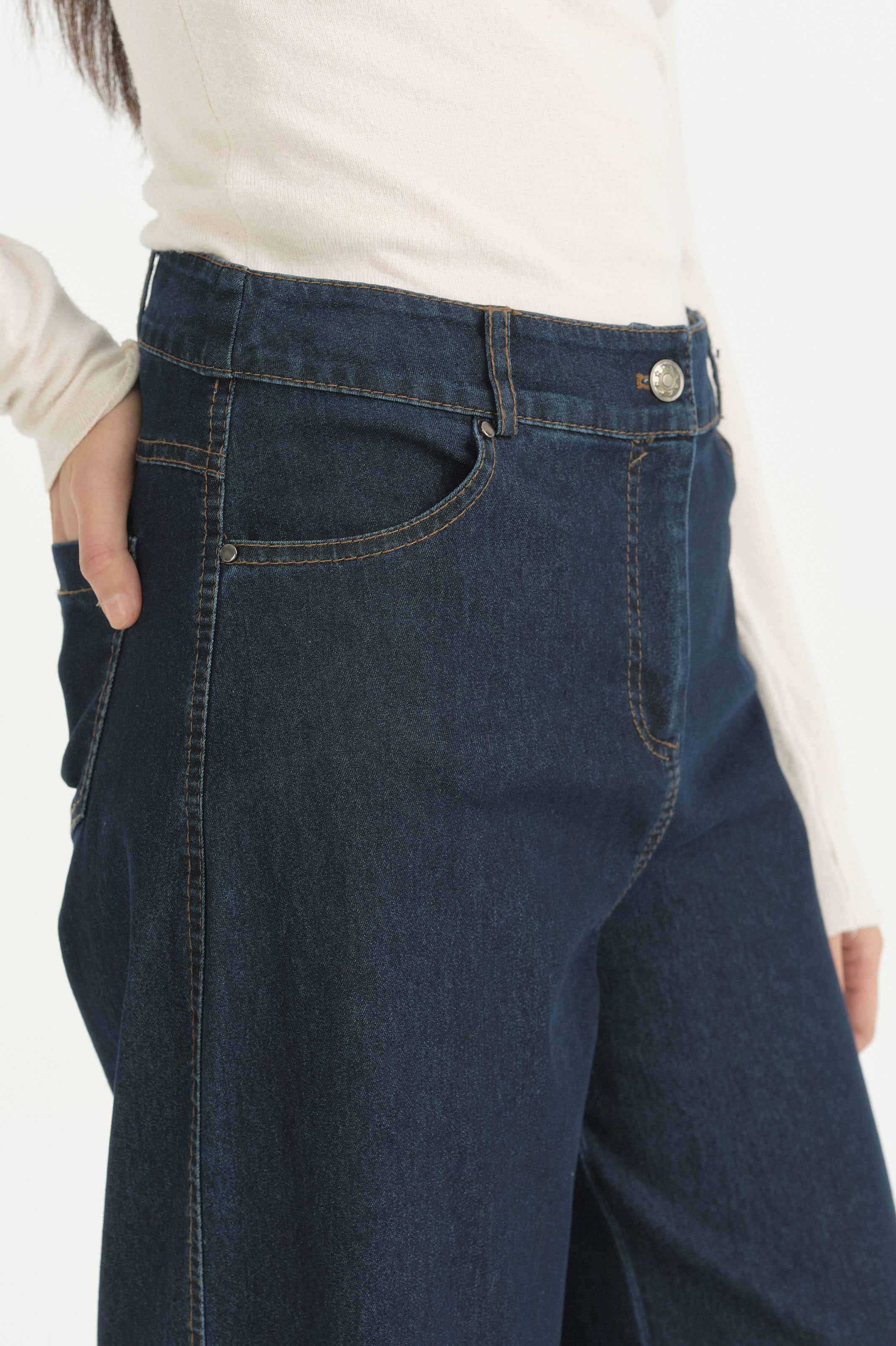 Denim Pamuklu Pantolon - İndigo