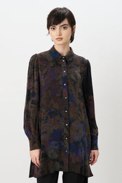 Patterned Cupra Tunic - Purple