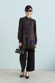 Patterned Cupra Tunic - Purple