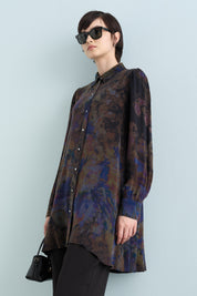Patterned Cupra Tunic - Purple