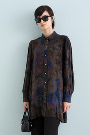 Patterned Cupra Tunic - Purple