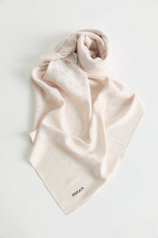 Patterned Lyocell Scarf - Cream