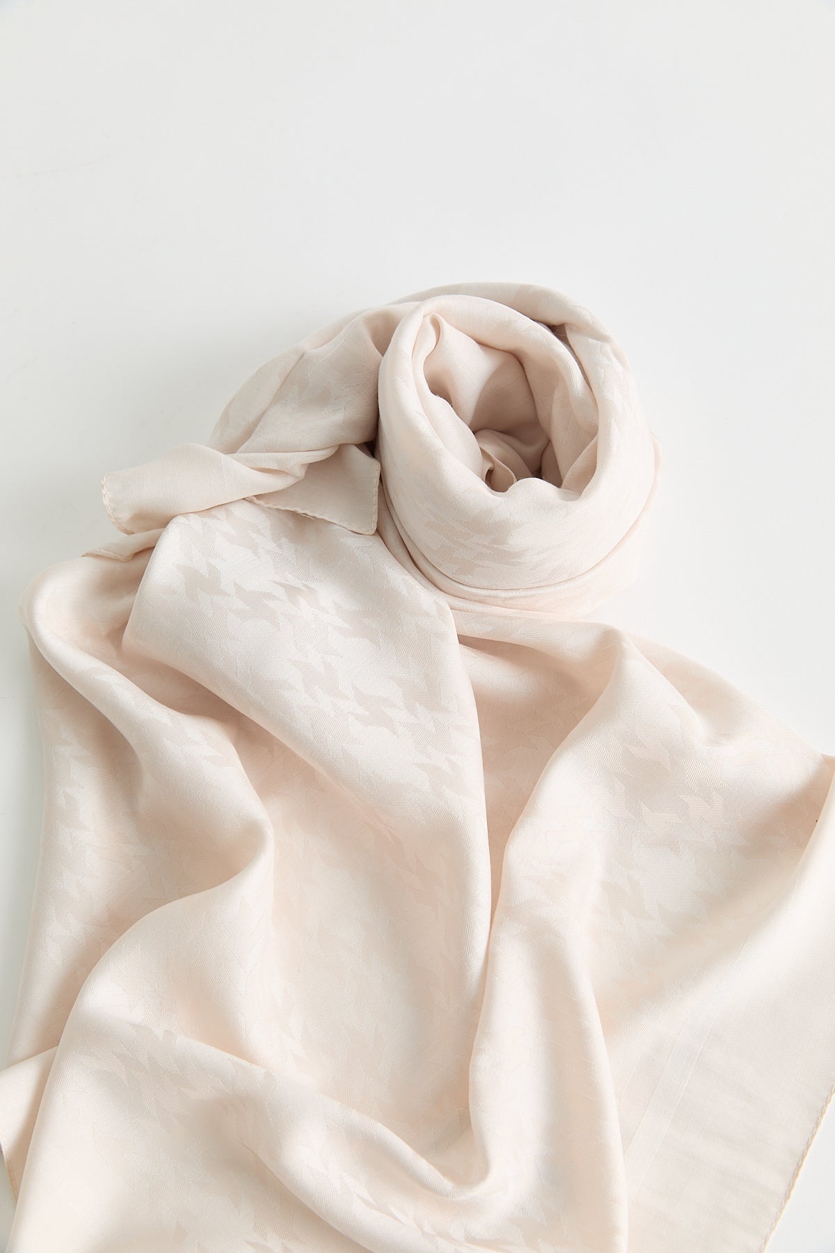 Patterned Lyocell Scarf - Cream