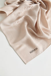 Patterned Lyocell Scarf - Latte