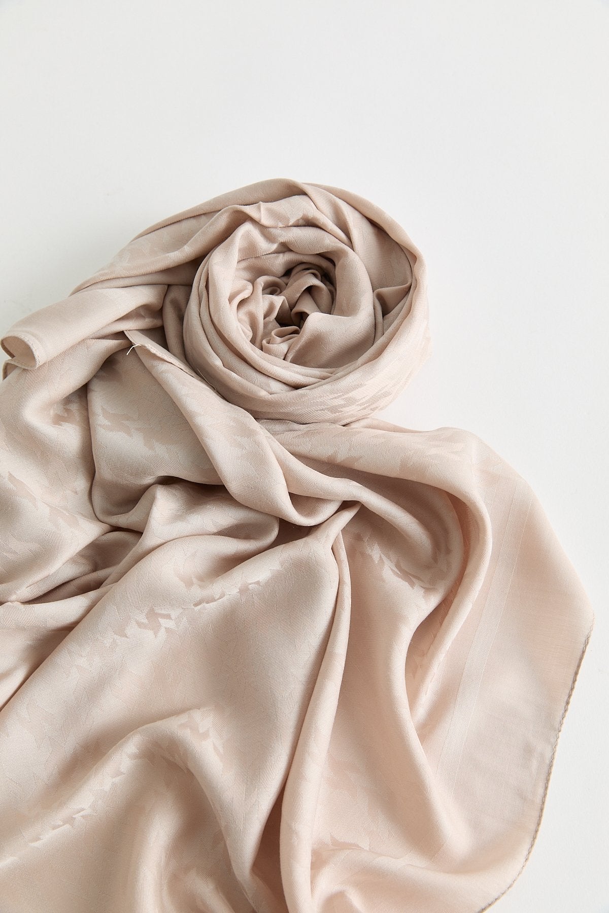 Patterned Lyocell Scarf - Latte