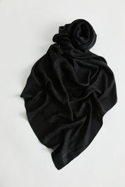 Patterned Lyocell Scarf - Black