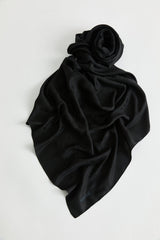 Patterned Lyocell Scarf - Black