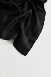 Patterned Lyocell Scarf - Black