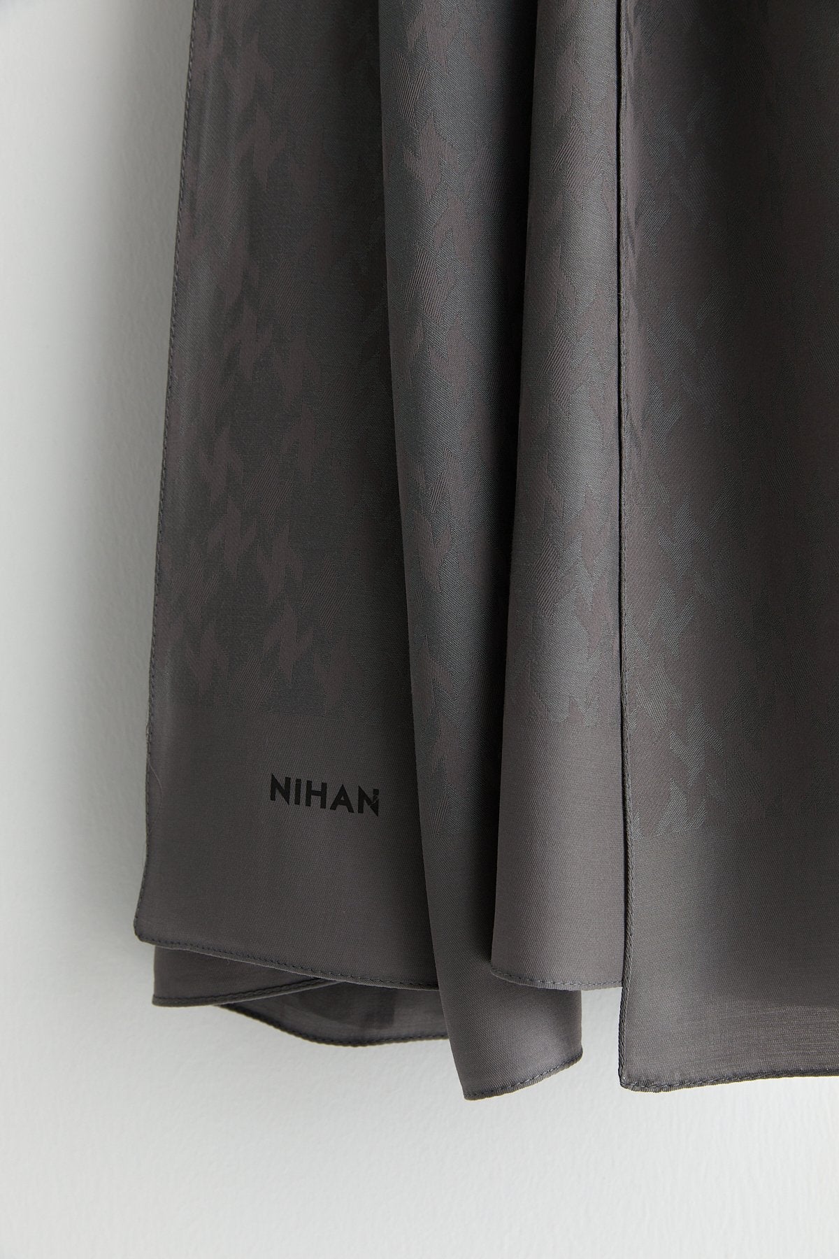 Patterned Lyocell Scarf - Smoke Grey