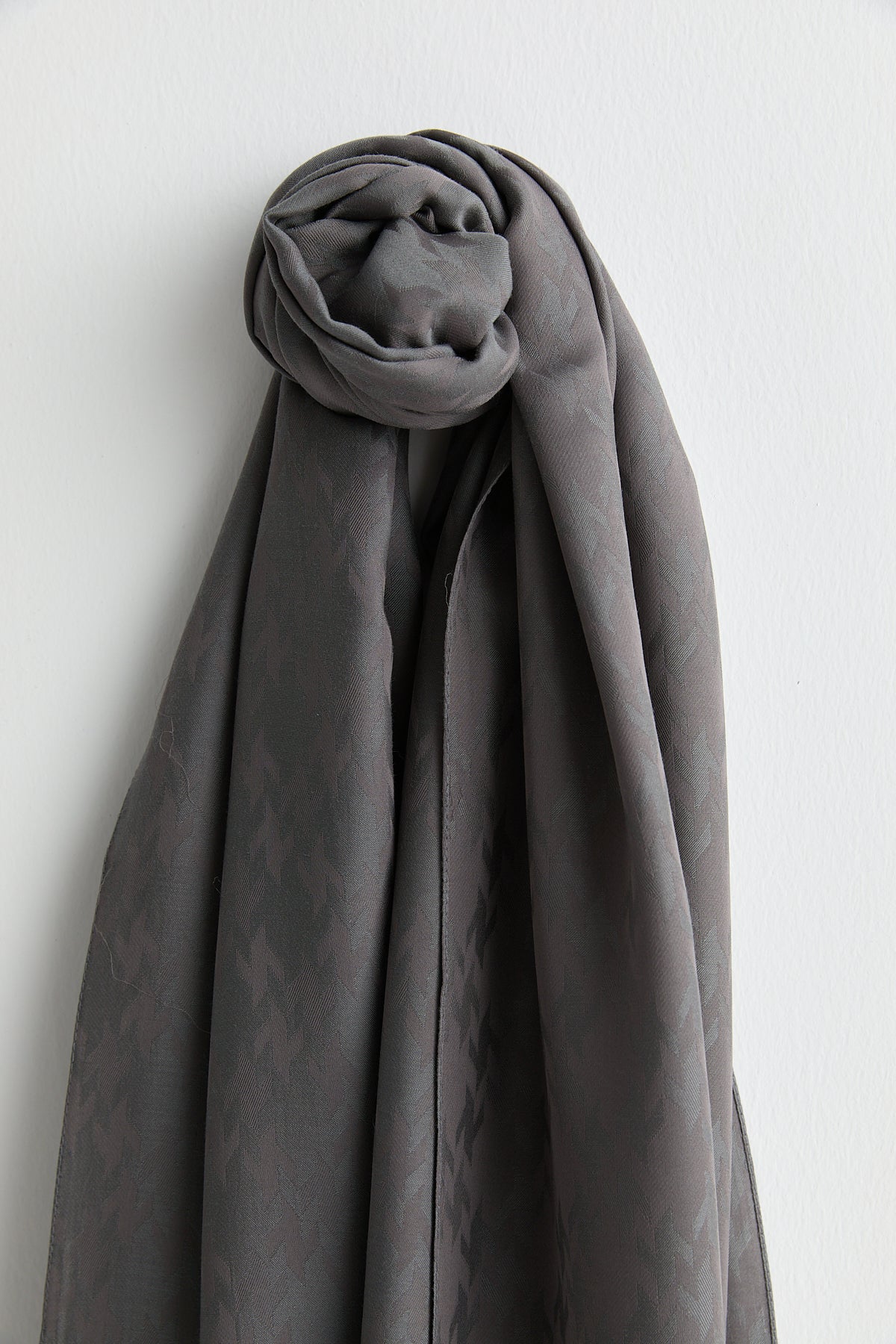 Patterned Lyocell Scarf - Smoke Grey