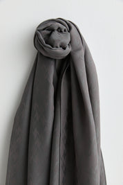 Patterned Lyocell Scarf - Smoke Grey
