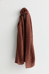 Patterned Lyocell Scarf - Coffee