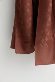 Patterned Lyocell Scarf - Coffee