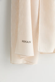 Patterned Lyocell Scarf - Cream