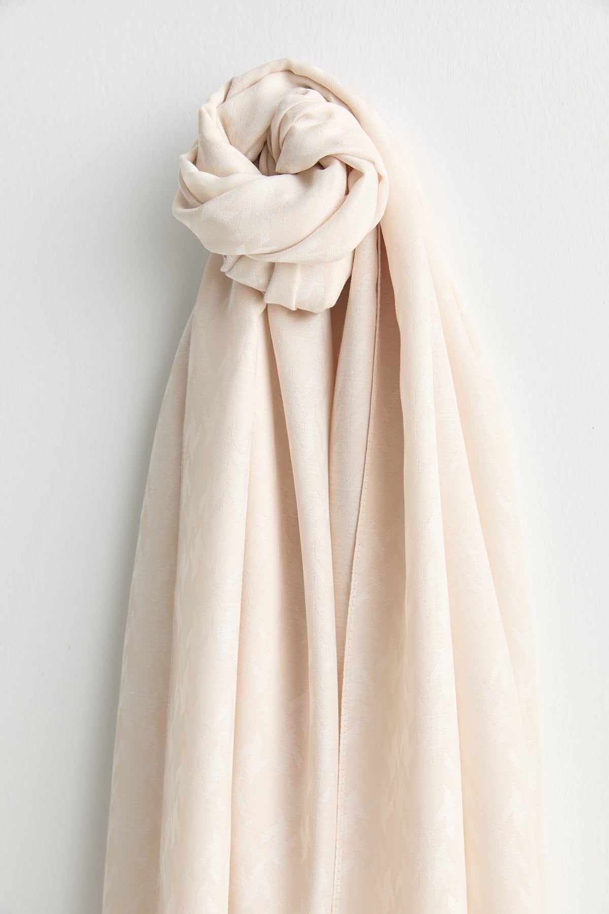 Patterned Lyocell Scarf - Cream