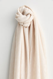 Patterned Lyocell Scarf - Cream