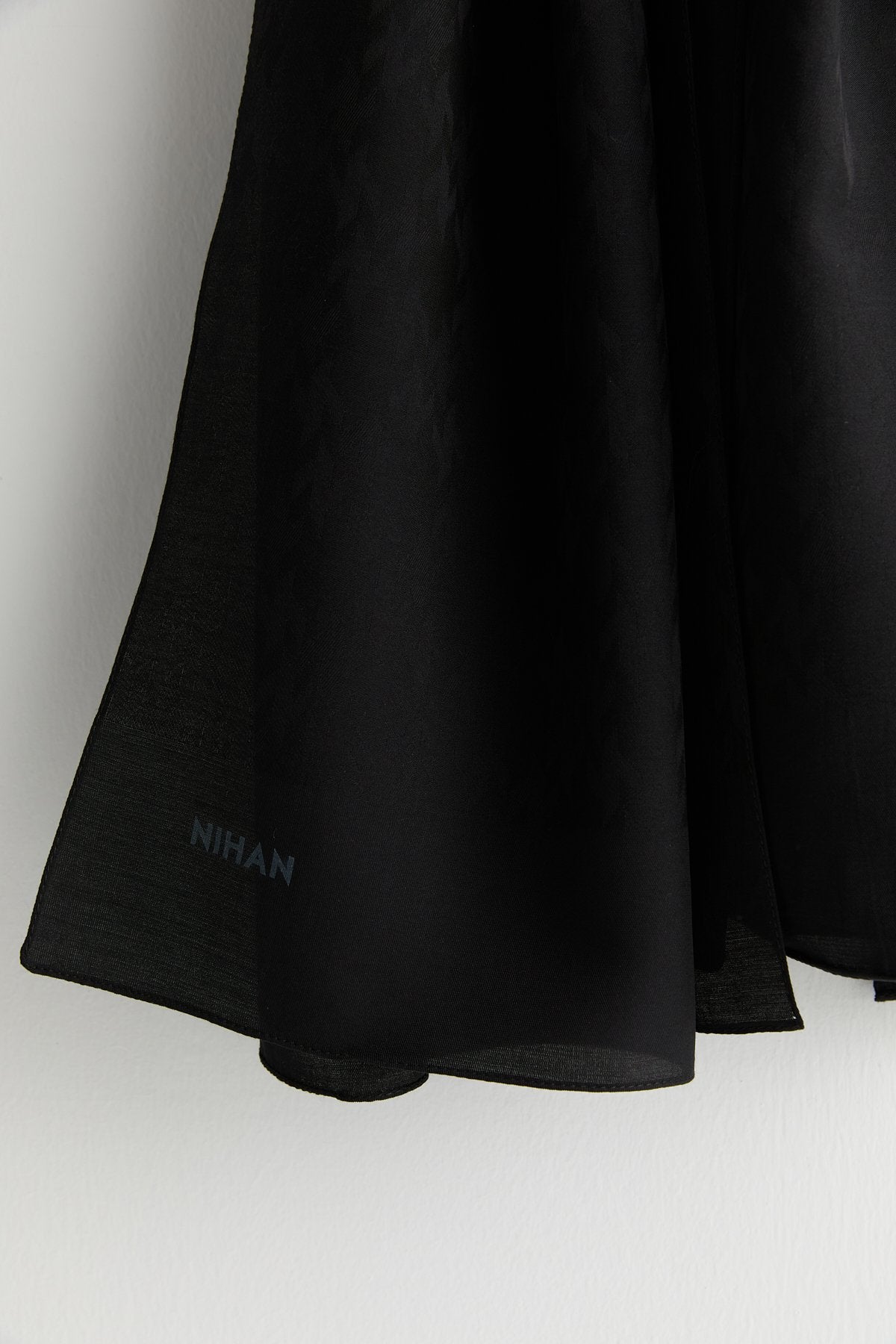 Patterned Lyocell Scarf - Black