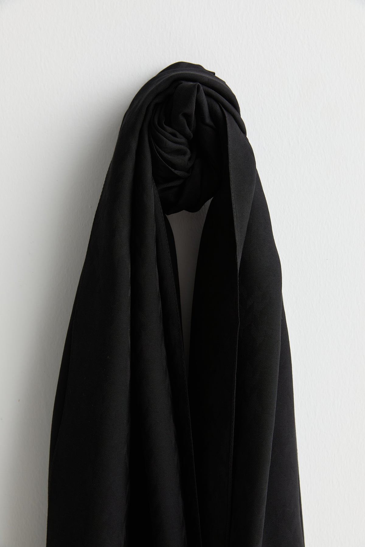 Patterned Lyocell Scarf - Black