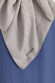 Patterned Cotton Scarf - Grey