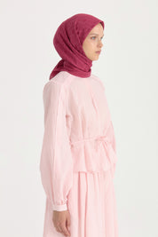 Patterned Cotton Scarf - Cherry