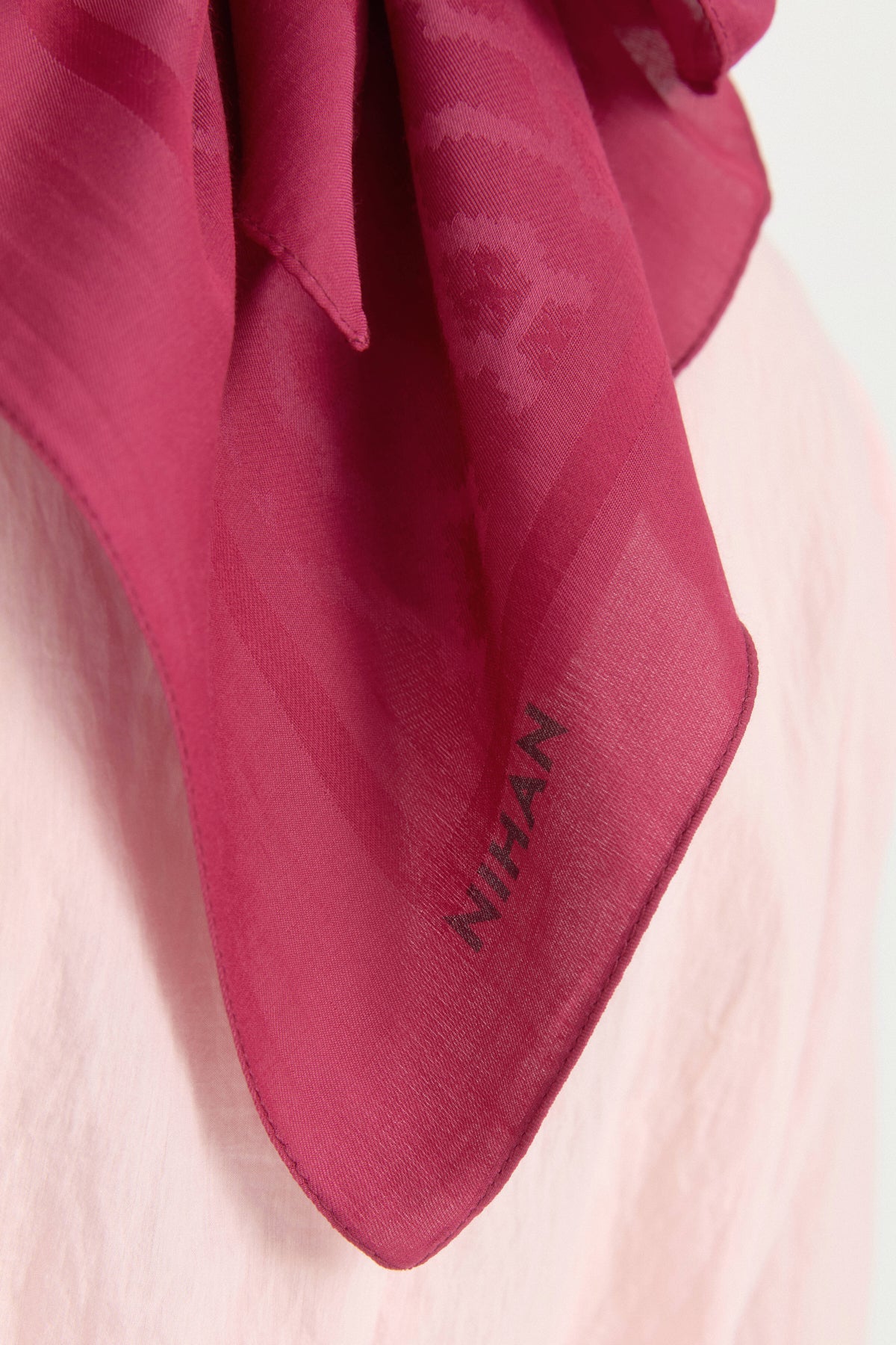 Patterned Cotton Scarf - Cherry