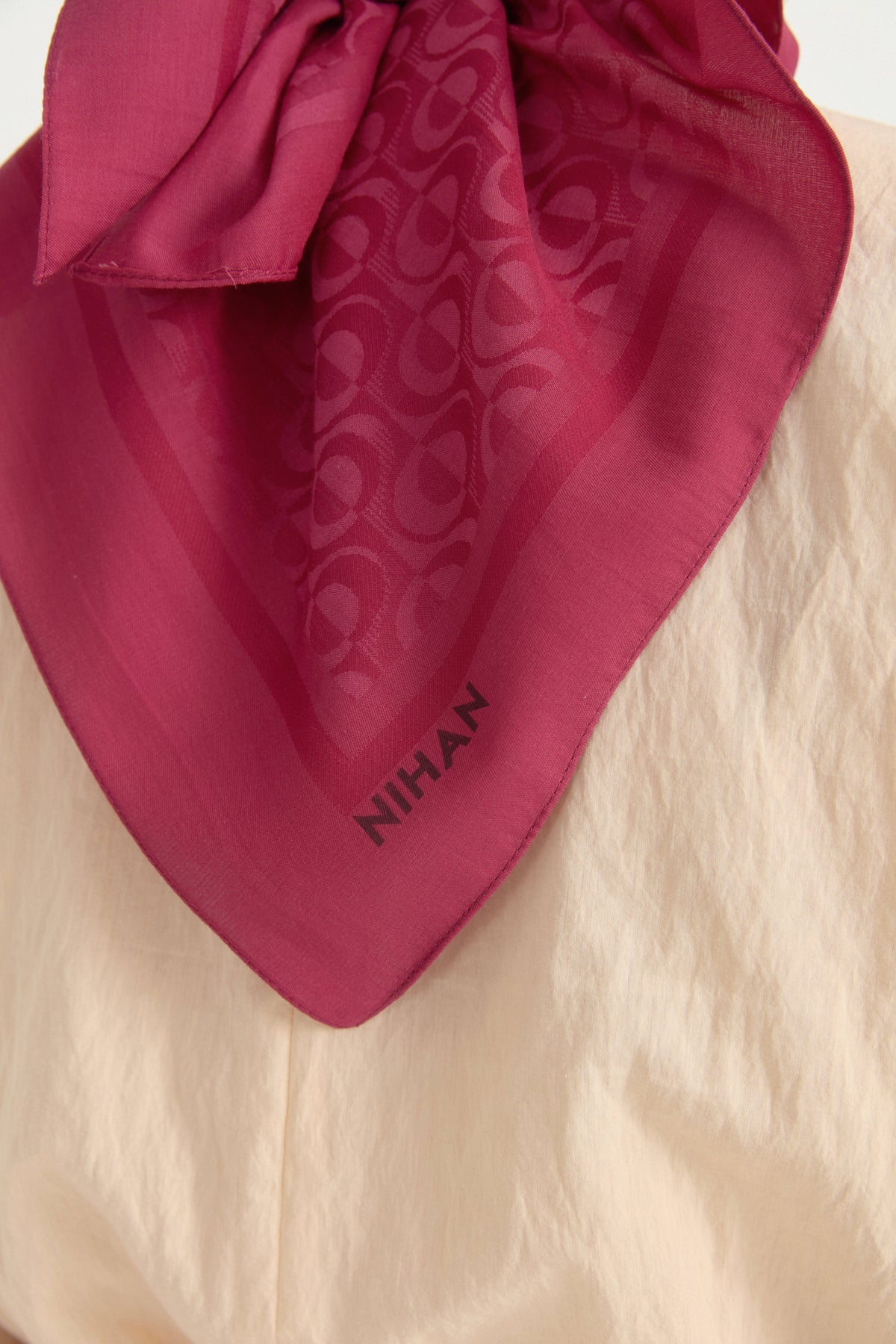 Patterned Cotton Scarf - Cherry