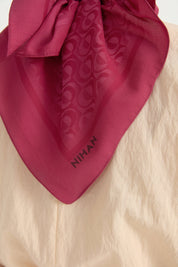 Patterned Cotton Scarf - Cherry