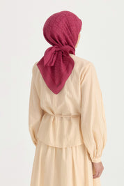Patterned Cotton Scarf - Cherry
