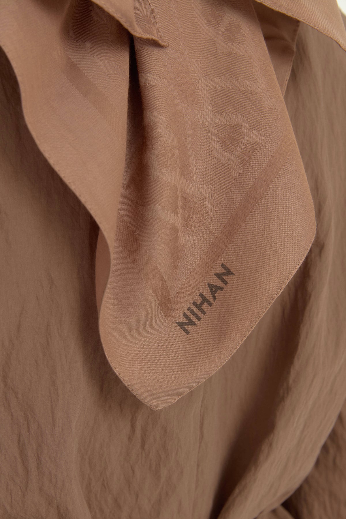Patterned Cotton Scarf - Mink