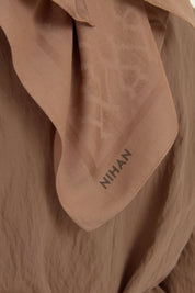 Patterned Cotton Scarf - Mink