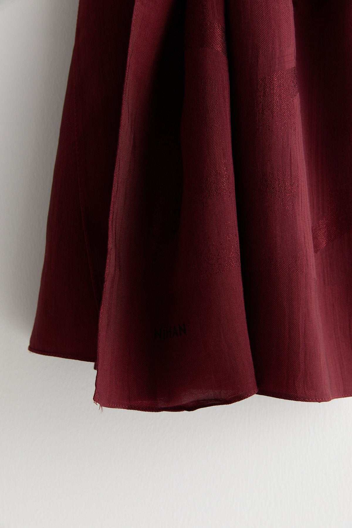 Patterned Cotton Naia Lyocell Scarf - Burgundy