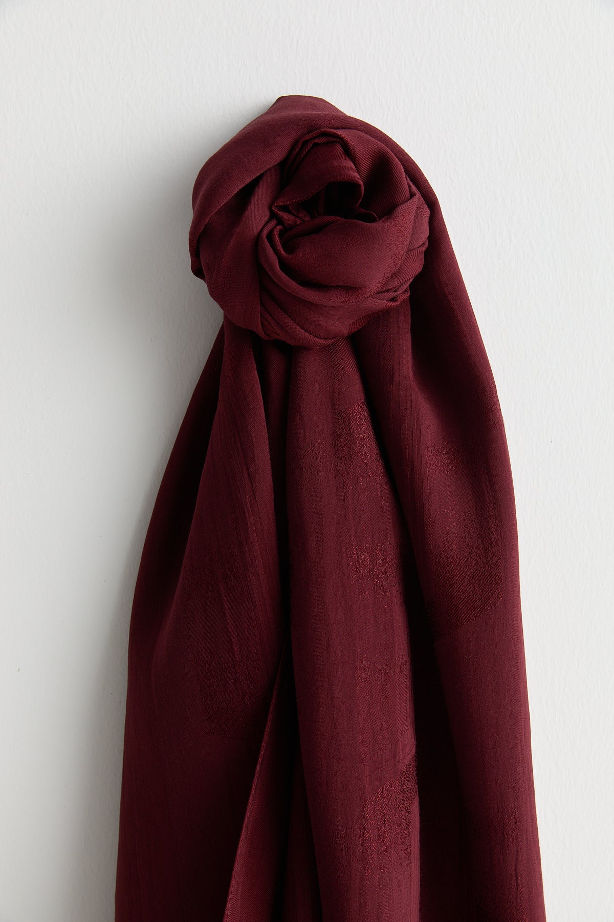 Patterned Cotton Naia Lyocell Scarf - Burgundy