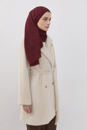 Patterned Cotton Naia Lyocell Scarf - Burgundy