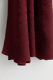 Patterned Cotton Naia Lyocell Scarf - Burgundy