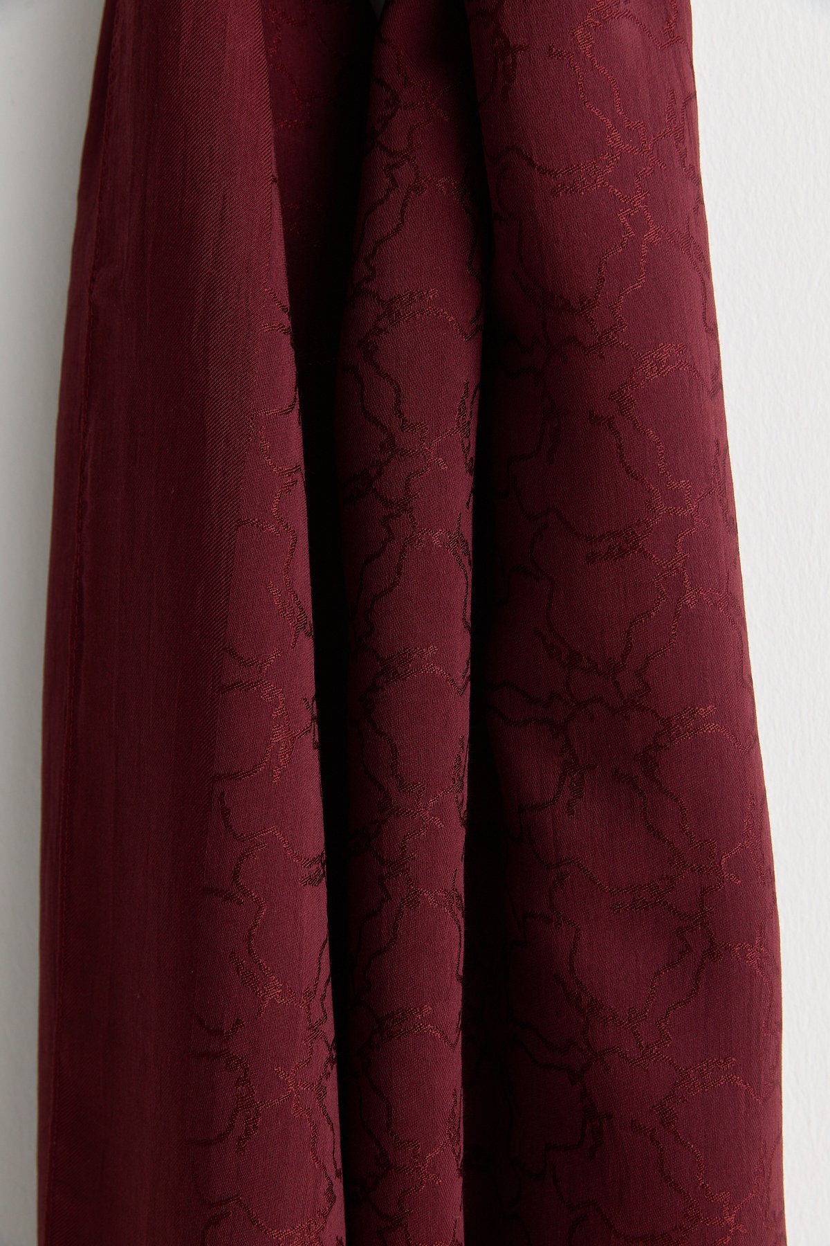 Patterned Cotton Naia Lyocell Scarf - Burgundy