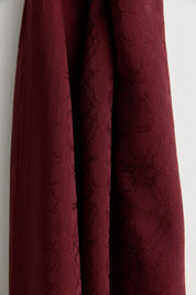 Patterned Cotton Naia Lyocell Scarf - Burgundy