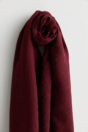 Patterned Cotton Naia Lyocell Scarf - Burgundy