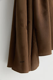 Patterned Cotton Naia Lyocell Scarf - Coffee
